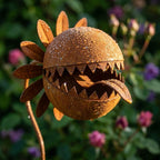 Rusty Metal Venus Flytrap Garden Stake – Whimsical Carnivorous Plant Yard Art