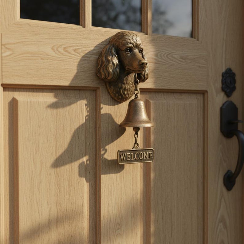 Vintage Dog Welcome Doorbell – Rustic Hanging Bell Garden Decor