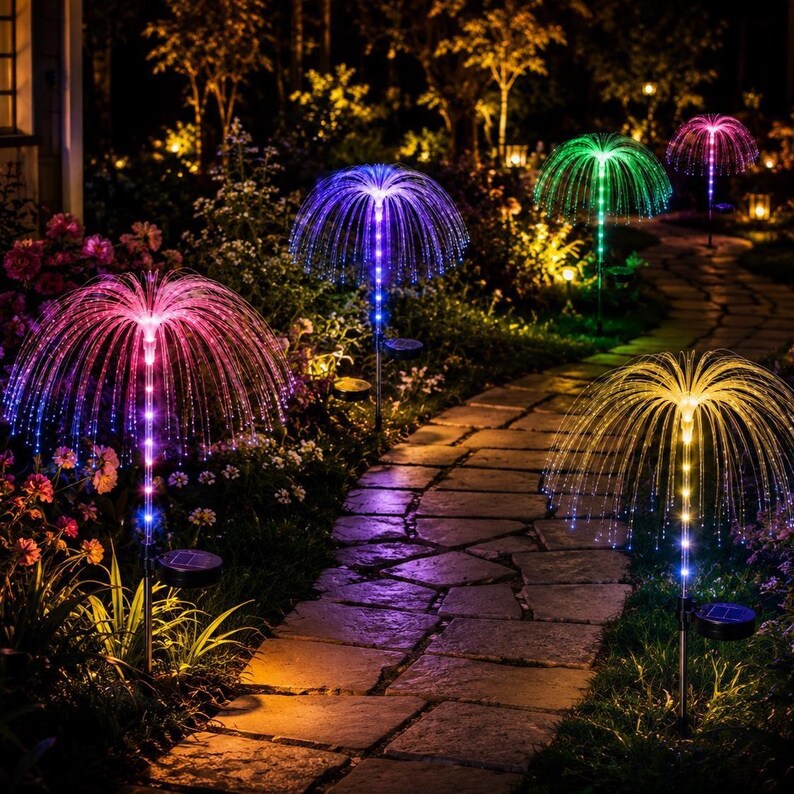 Solar Jellyfish Garden Lights – 7 Color Changing Waterproof Outdoor Butterfly Landscape Decor