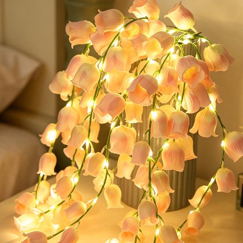 LED Lily of the Valley Garland – Romantic Artificial Flower String Lights Decor (10-Pack)