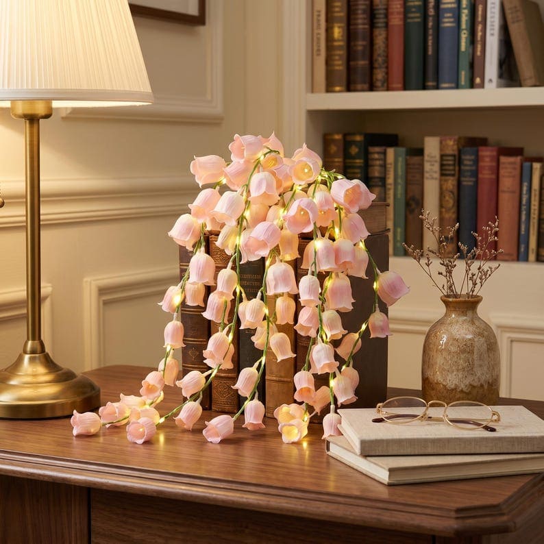 LED Lily of the Valley Garland – Romantic Artificial Flower String Lights Decor (10-Pack)