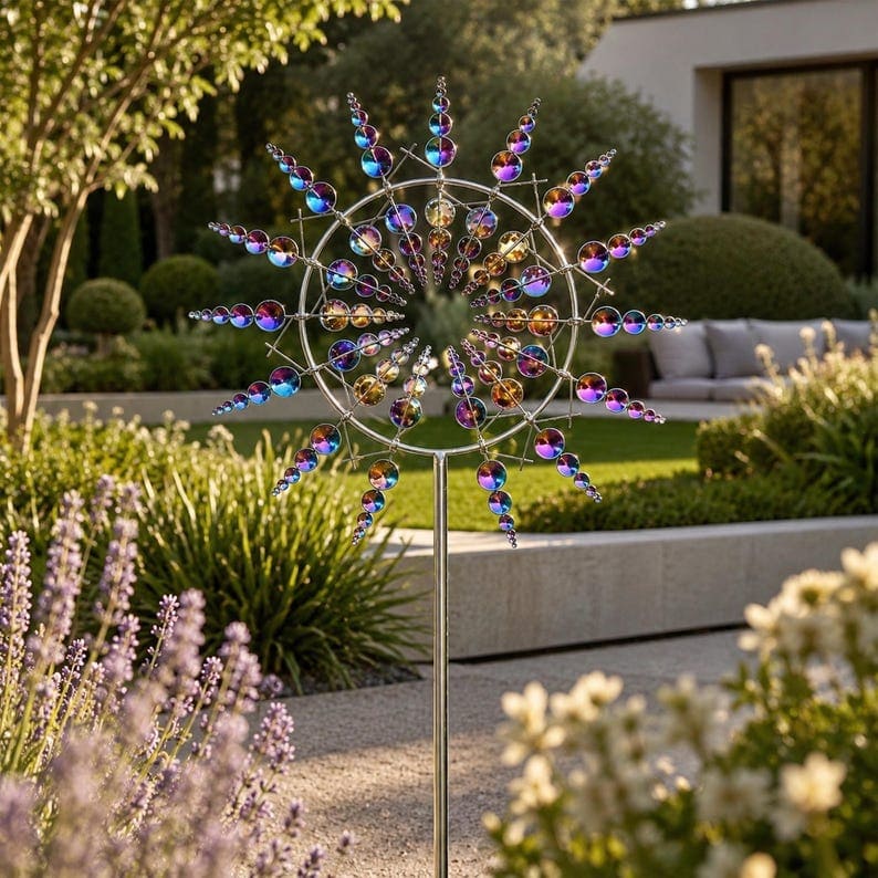 3D Metal Wind Spinner Garden Stake