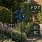 Lotus Metal Wind Spinner Garden Stake