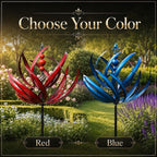 Lotus Metal Wind Spinner Garden Stake