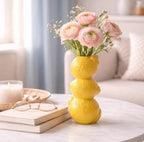 Fruit Stack Ceramic Vase – Playful Orange, Lemon, Watermelon & Strawberry Home Decor