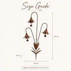 Triple Bluebell Wind Bell Garden Stake – Rustic Metal Flower Yard Art & Outdoor Chime Decor