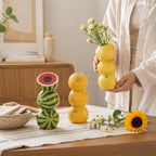 Fruit Stack Ceramic Vase – Playful Orange, Lemon, Watermelon & Strawberry Home Decor