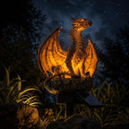 Solar-Drachen-Gartenleuchte – LED-Gartenstatue im Fantasy-Stil