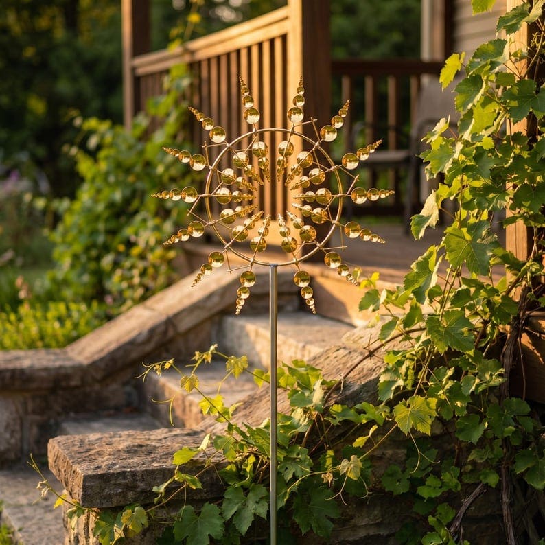 3D Metal Wind Spinner Garden Stake