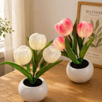 LED Tulip Flower Table Lamp – Romantic Artificial Flower Night Light Decor