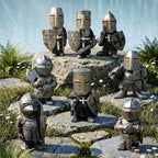 Knight Garden Gnome Statue – Medieval Fantasy Outdoor Yard Decor