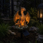 Solar-Drachen-Gartenleuchte – LED-Gartenstatue im Fantasy-Stil