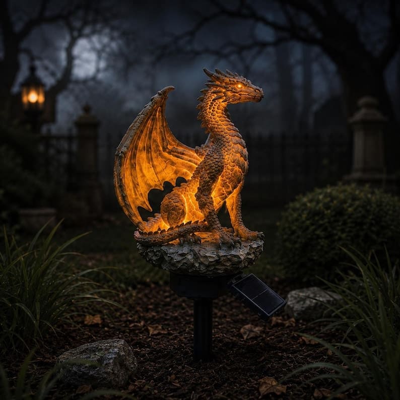 Solar Dragon Garden Light – Fantasy LED Outdoor Statue
