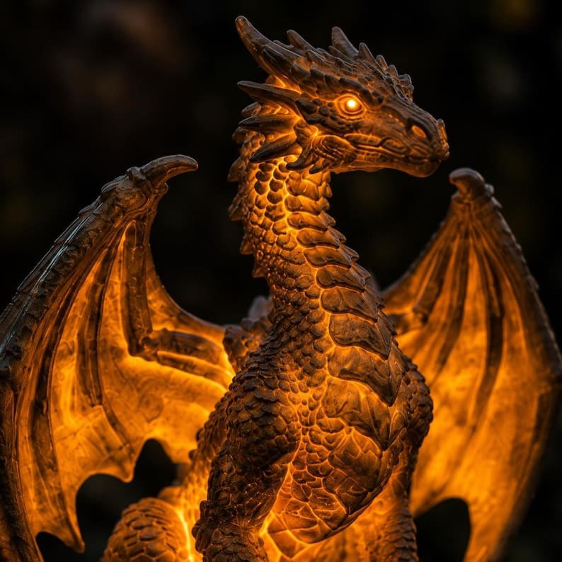 Solar Dragon Garden Light – Fantasy LED Outdoor Statue