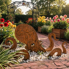 Whimsical Metal Octopus Garden Stake Set – Ocean-Inspired Outdoor Yard Decor