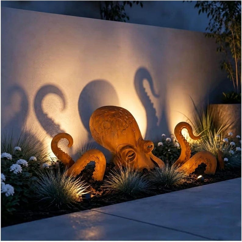 Whimsical Metal Octopus Garden Stake Set – Ocean-Inspired Outdoor Yard Decor