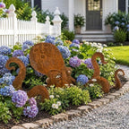 Whimsical Metal Octopus Garden Stake Set – Ocean-Inspired Outdoor Yard Decor