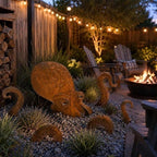 Whimsical Metal Octopus Garden Stake Set – Ocean-Inspired Outdoor Yard Decor