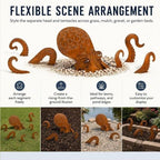 Whimsical Metal Octopus Garden Stake Set – Ocean-Inspired Outdoor Yard Decor