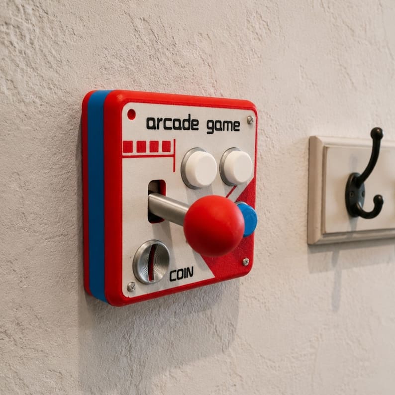 Retro Arcade Light Switch Cover – 3D Gamer Wall Plate Decor