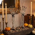 Halloween Skeleton Lawn Stakes – Realistic Skull & Crawling Hand Graveyard Decor