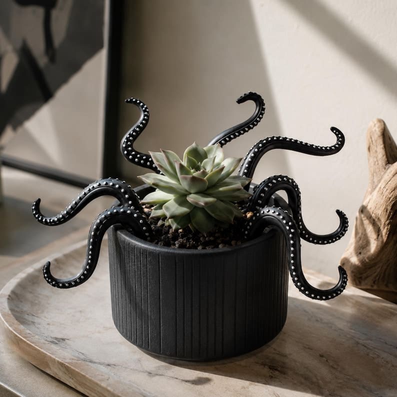 Glow Octopus Tentacle Plant Stakes – Whimsical Garden & Indoor Plant Decor