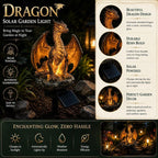 Solar-Drachen-Gartenleuchte – LED-Gartenstatue im Fantasy-Stil
