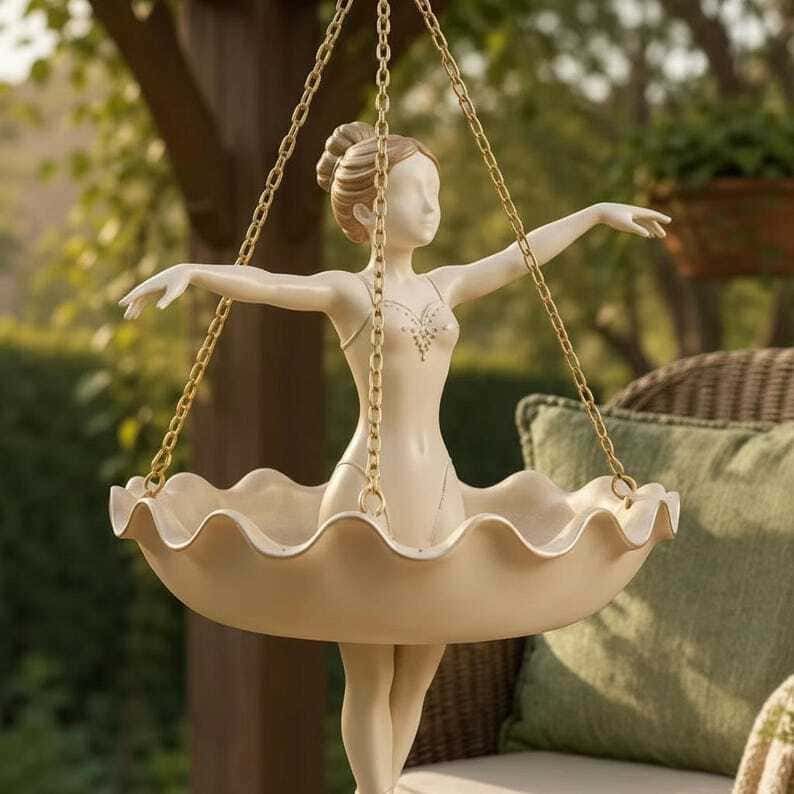 Ballet Dancer Hanging Planter – Whimsical Fairy Garden Pot for Indoor & Outdoor Decor