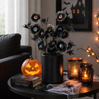 Halloween Eyeball Rose Bouquet – Spooky Artificial Roses for Gothic Decor (10 Pieces)