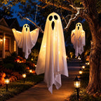 Light Up Hanging Ghost Halloween Decorations for Porch & Yard