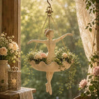 Ballet Dancer Hanging Planter – Whimsical Fairy Garden Pot for Indoor & Outdoor Decor