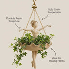 Ballet Dancer Hanging Planter – Whimsical Fairy Garden Pot for Indoor & Outdoor Decor