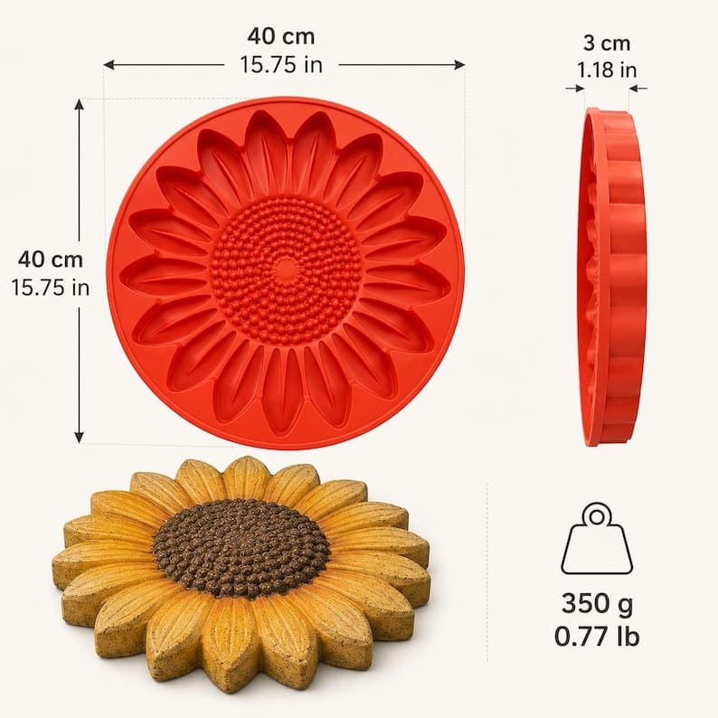 Reusable Garden Stepping Stone Mold for DIY Concrete Decor