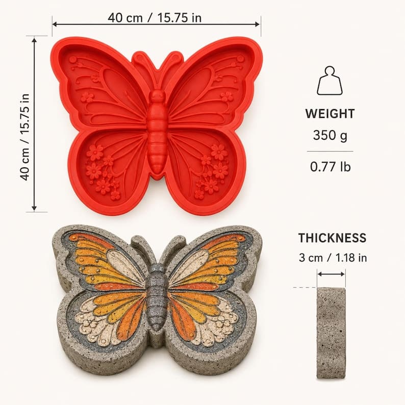 Reusable Garden Stepping Stone Mold for DIY Concrete Decor