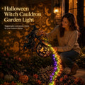 Halloween Witch Cauldron Garden Light – Flying Witch Outdoor Yard Decor