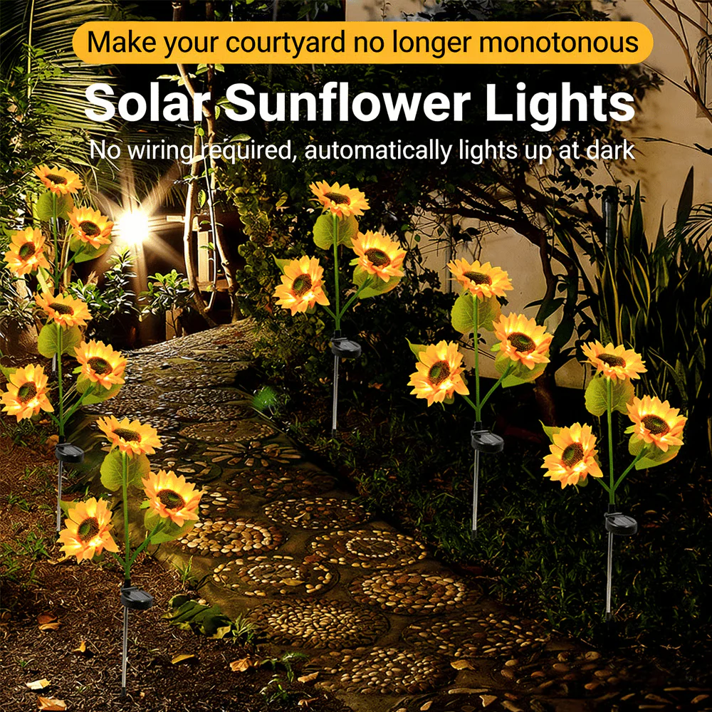 Solar LED Sunflower Garden Lights