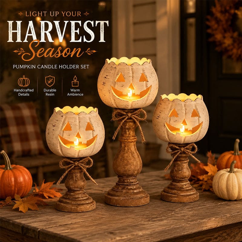 Halloween Pumpkin Candle Holder – Cozy Fall Home Decor
