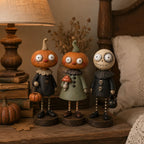 Primitive Pumpkin Halloween Figurines With Vintage Farmhouse Style