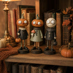 Primitive Pumpkin Halloween Figurines With Vintage Farmhouse Style