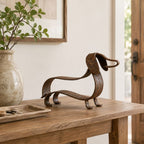 Metal Dachshund Sculpture – Rustic Indoor & Outdoor Decor