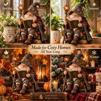 Wandering Scholar Gnome Figurine For Book Lovers