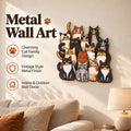 Whimsical Cat Family Metal Wall Art for Indoor & Outdoor Decor