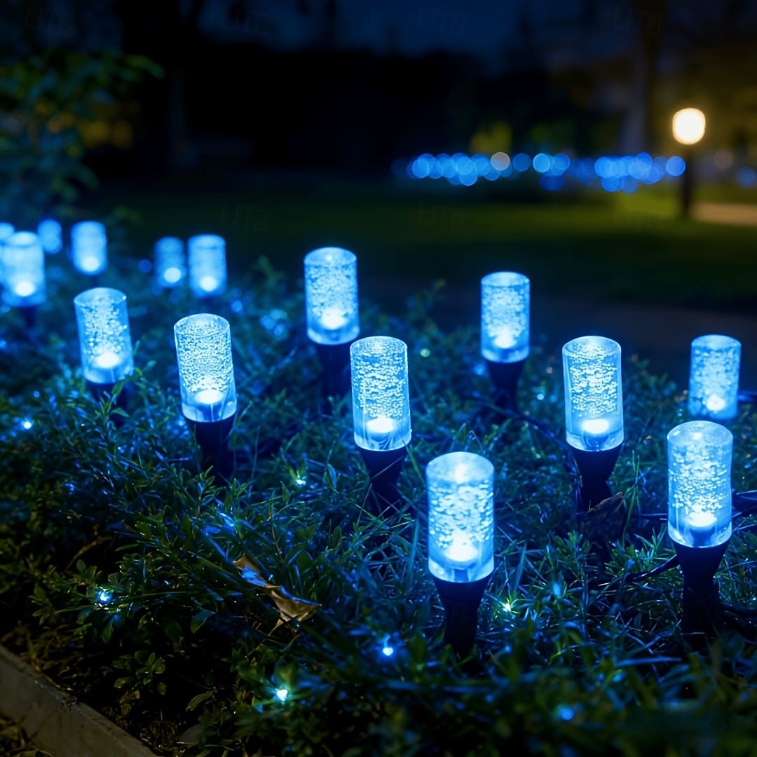 Solar Bubble Garden Stake Lights With Color-Changing LEDs