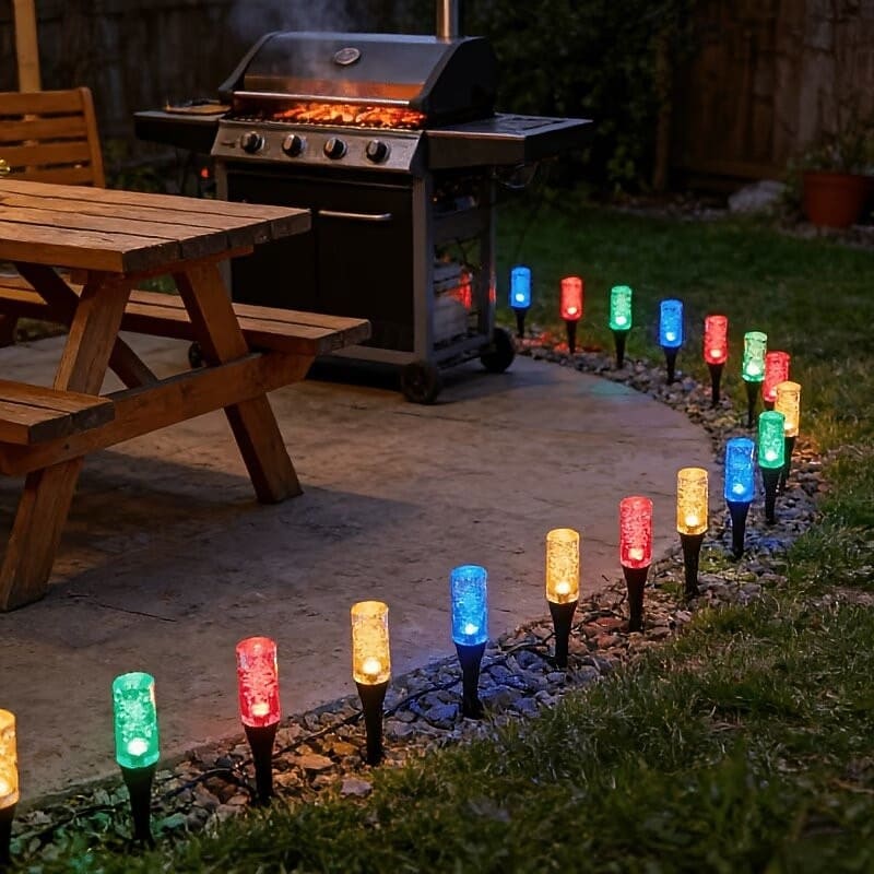 Solar Bubble Garden Stake Lights With Color-Changing LEDs