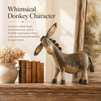 Rustic Donkey Figurine With Distressed Vintage Finish