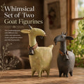 Whimsical Farmhouse Goat Figurines Set of 2