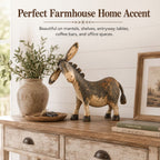 Rustic Donkey Figurine With Distressed Vintage Finish