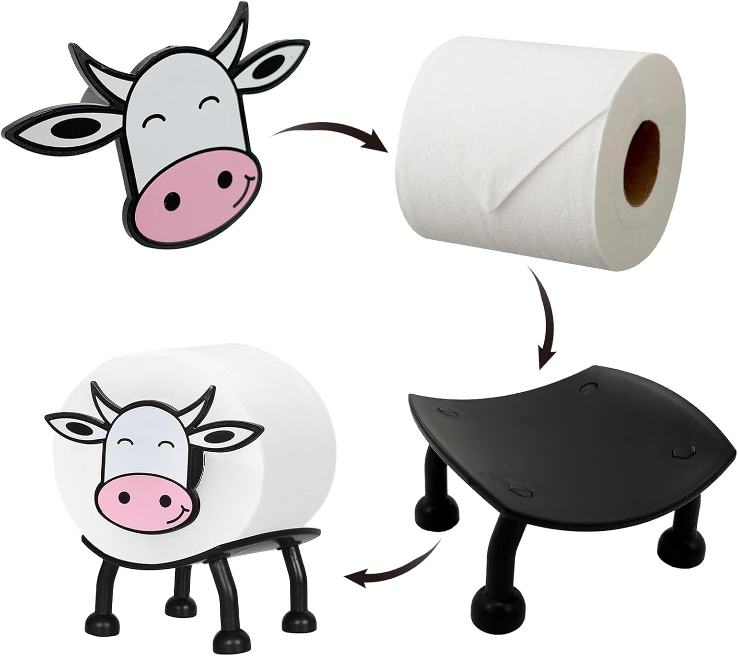 Animal Toilet Paper Holder – Funny Freestanding Bathroom Roll Storage Decor
