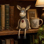 Rustic Donkey Figurine With Dangling Rope Legs