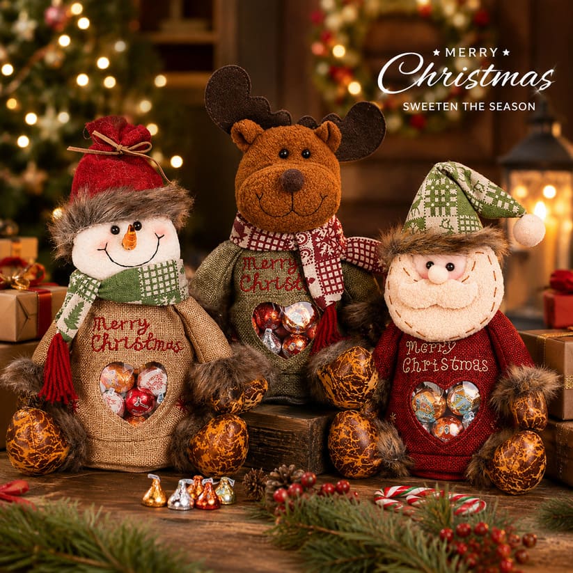 Christmas Gift Bags With Zipper Closure And Festive Designs